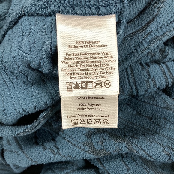 Eddie Bauer Fleece 1/2 Zip Up PullOn Baselayer Blue Women’s Small Textured - Picture 6 of 8